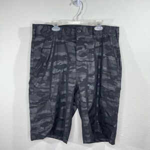 Iron Co. Mens Hybrid Cargo Stretch Shorts. Color Black Camo Size 32 …